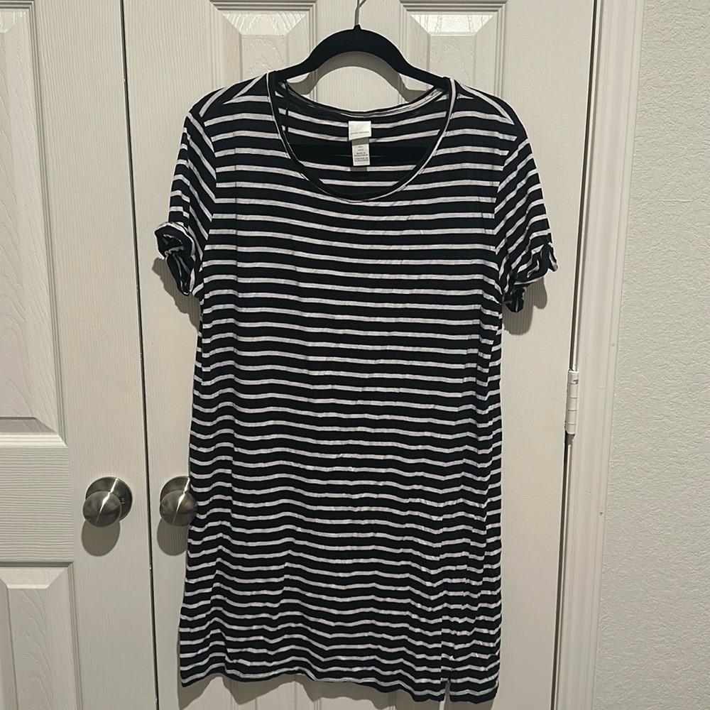 Navy/White H&M Striped Casual Dress